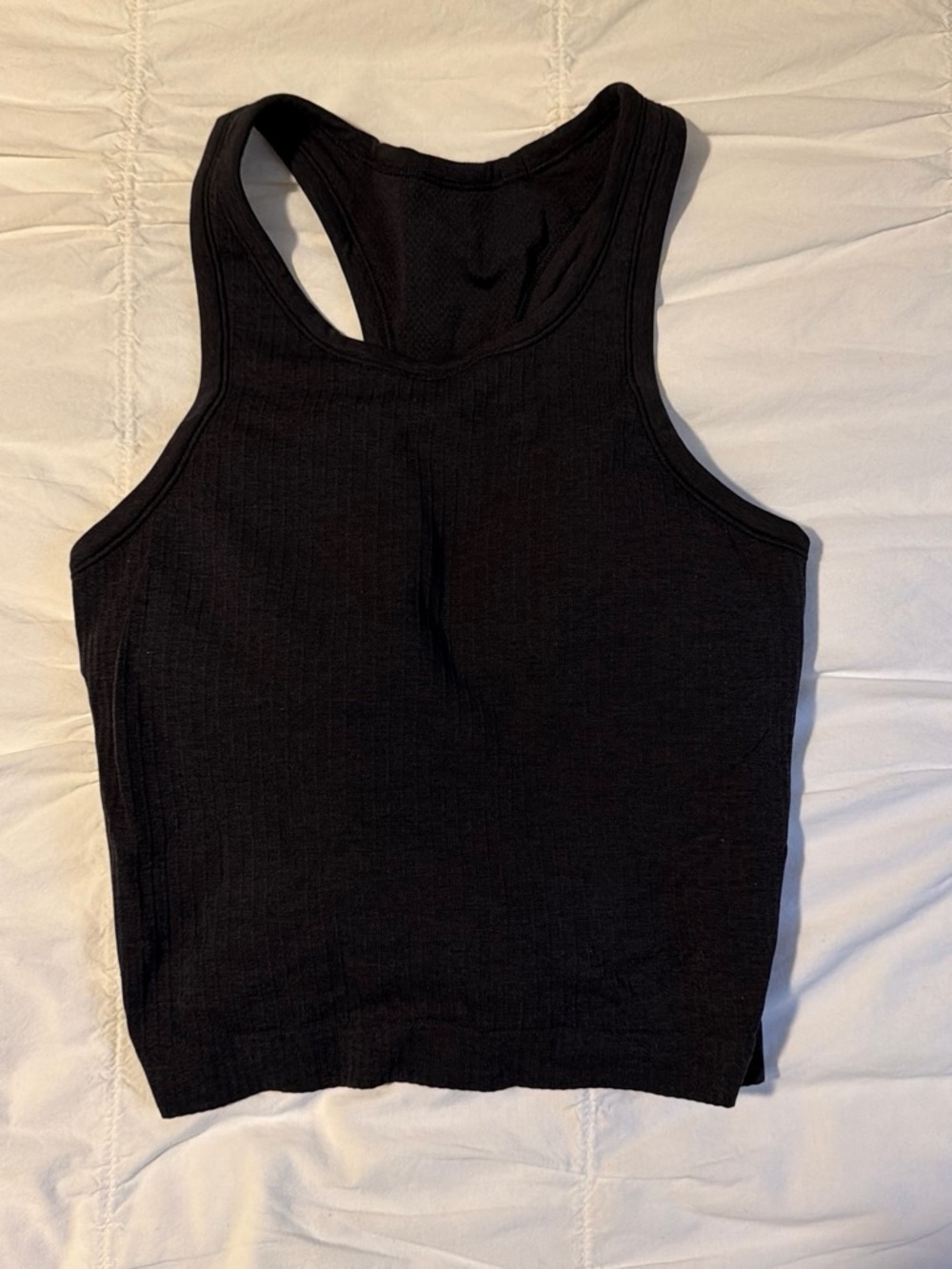 Lululemon Black ribbed Racerback Crop Tank Top - Women